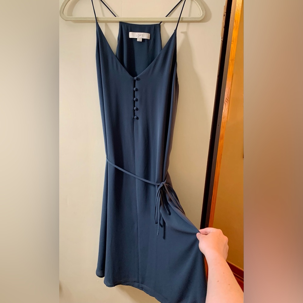 LOFT slip dress // medium // deep teal ☀️